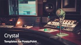  Presentation with recording studio - Amazing PPT layouts having sound effects - close-up of boutique recording studio backdrop and a wine colored foreground