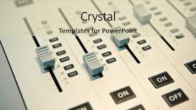  Presentation with audio mixing - Audience pleasing presentation design consisting of sound mixer - audio mixing console backdrop and a soft green colored foreground