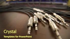  Presentation with audio - Amazing presentation theme having sound mixer - audio plugs - jacks backdrop and a tawny brown colored foreground