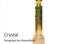  Presentation with audio vision - Presentation having sound mixer - golden audio jack background and a white colored foreground