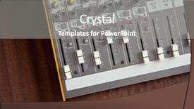  Presentation with professional audio sound - Theme consisting of sound mixer equalizer board sliders background and a gray colored foreground