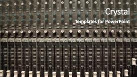  Presentation with old camera and film sound - Audience pleasing PPT theme consisting of sound mixer panel cross fads backdrop and a dark gray colored foreground