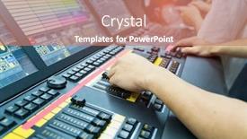  Presentation with sound - Slide deck featuring sound-mixer-useful-for-various background and a coral colored foreground