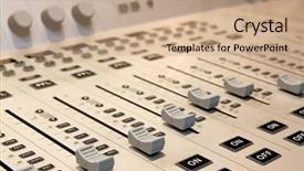  Presentation with sound - Theme consisting of sound mixer with blurry background background and a  colored foreground