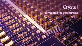  Presentation with control panel - Amazing theme having sound music mixer control panel backdrop and a tawny brown colored foreground