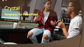  Presentation with new order - Colorful PPT theme enhanced with sound operators having hot debate backdrop and a tawny brown colored foreground