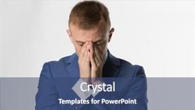  Presentation with shame - Presentation with sound pollution - businessman with holding his head background and a ocean colored foreground