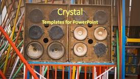  Presentation with close up of printer ink - Cool new slide deck with sound pollution - close-up of loudspeakers backdrop and a tawny brown colored foreground