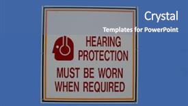  Presentation with sound - Presentation design with sound pollution - hearing protection must be worn background and a ocean colored foreground