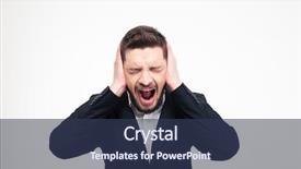  Presentation with ears - Presentation design featuring sound pollution - portrait of a young businessman background and a tawny brown colored foreground