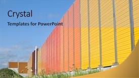  Presentation with sound - PPT layouts consisting of sound protection wall background and a light blue colored foreground