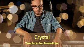  Presentation with recording studio mixing console - Beautiful slides featuring sound recording studio over light backdrop and a tawny brown colored foreground