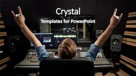  Presentation with recording studio mixing console - Presentation theme enhanced with sound recording studio showing rock background and a black colored foreground