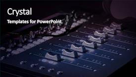  Presentation with recording studio - Audience pleasing slides consisting of sound recording studio technology sliders backdrop and a black colored foreground