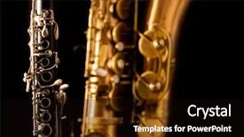  Presentation with music classic - Amazing slide deck having sound reflection light - classic music sax tenor saxophone backdrop and a black colored foreground