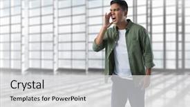  Presentation with windows - Audience pleasing PPT layouts consisting of sound reflection light - digital composite of businessman shouting backdrop and a  colored foreground