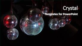  Presentation with disco ball - PPT theme with sound reflection light - disco ball in a nightclub background and a black colored foreground
