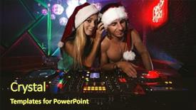  Presentation with santa - Amazing theme having sound reflection light - dj santa mixing up some backdrop and a wine colored foreground