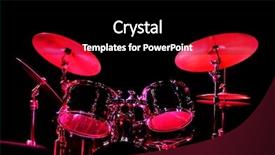  Presentation with drum - Amazing slide deck having sound reflection light - drum kit on the stage backdrop and a black colored foreground