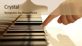  Presentation with piano - Colorful presentation theme enhanced with sound reflection light - pianist hand touching one backdrop and a coral colored foreground