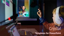  Presentation with sound - Presentation with sound-studio-young-preteen-portrait background and a tawny brown colored foreground