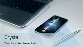  Presentation with sound signal - Amazing slides having soundwave - business technology and statistics concept backdrop and a light blue colored foreground