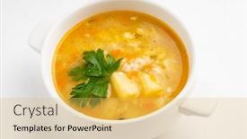  Presentation with soup - Beautiful presentation theme featuring soup-on-the-white-background backdrop and a yellow colored foreground