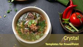  Presentation with asian culture - Amazing presentation having soup or sup tulang popular backdrop and a tawny brown colored foreground