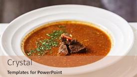  Presentation with beef - Colorful PPT theme enhanced with soup with beef backdrop and a coral colored foreground