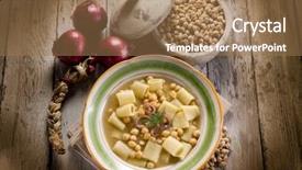  Presentation with pasta - Beautiful theme featuring soup with chickpeas and pasta backdrop and a coral colored foreground