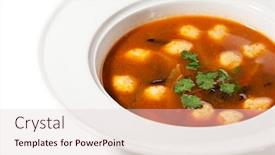  Presentation with soup - Beautiful PPT theme featuring soup-with-fishball-and-parsley backdrop and a lemonade colored foreground
