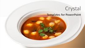  Presentation with soup - PPT layouts enhanced with soup-with-fishball-and-parsley background and a white colored foreground