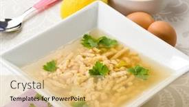  Presentation with recipe - Cool new presentation theme with soup with passatelli traditional italian recipe backdrop and a yellow colored foreground