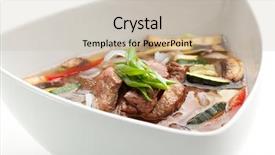  Presentation with veal - Cool new presentation theme with soup with rice noodles veal backdrop and a soft green colored foreground