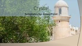 Presentation with qatar - Slide deck having souq-waqif-mosque-minaret background and a light blue colored foreground