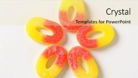  Presentation with jelly - Slides featuring two color jelly circles formed background and a blonde colored foreground