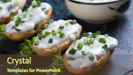  Presentation with spread - Amazing PPT theme having sour cream or cheese spread backdrop and a  colored foreground