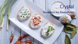  Presentation with cream cheese and fruit sandwich - Slide deck enhanced with sour cream or cheese spread background and a lemonade colored foreground