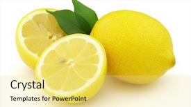  Presentation with lemon - Cool new presentation design with sour lemons - lemon with leaves backdrop and a blonde colored foreground