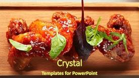  Presentation with bits - Colorful slides enhanced with sour sauce delicious bits backdrop and a tawny brown colored foreground