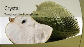  Presentation with sour sop fruit - Beautiful presentation theme featuring sour sop fruit and cuts backdrop and a mint green colored foreground