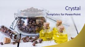  Presentation with fatty acids - Theme featuring source of essential fatty acid background and a sky blue colored foreground