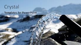  Presentation with spring water - Slide set enhanced with source-of-spring-fresh-water background and a light blue colored foreground