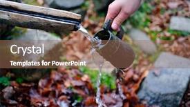  Presentation with spring water - PPT theme enhanced with source of spring water flowing in the mountain background and a violet colored foreground