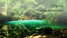  Presentation with river forest village school - Audience pleasing PPT theme consisting of source of the river backdrop and a mint green colored foreground