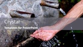  Presentation with water pipes - Beautiful slide deck featuring groundwater - source of two pipes backdrop and a gray colored foreground