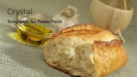  Presentation with oil field - Presentation featuring sourdough-bread-olive-oil background and a coral colored foreground