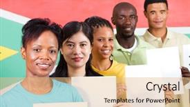  Presentation with blank signs - Presentation theme with south africa flag 2010 fifa background and a coral colored foreground