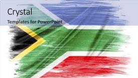  Presentation with africa - Amazing PPT theme having south africa flag on plain backdrop and a light blue colored foreground