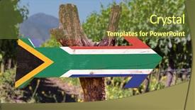  Presentation with south africa - Presentation having south africa flag wooden sign background and a tawny brown colored foreground
